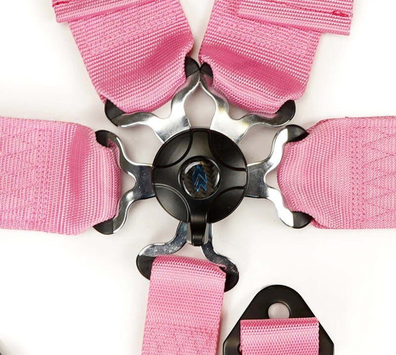 NRG 5PT 3in. Seat Belt Harness / Cam Lock - Pink - Lunaticsco