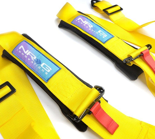 NRG 5PT 3in. Seat Belt Harness / Cam Lock - Yellow - Lunaticsco