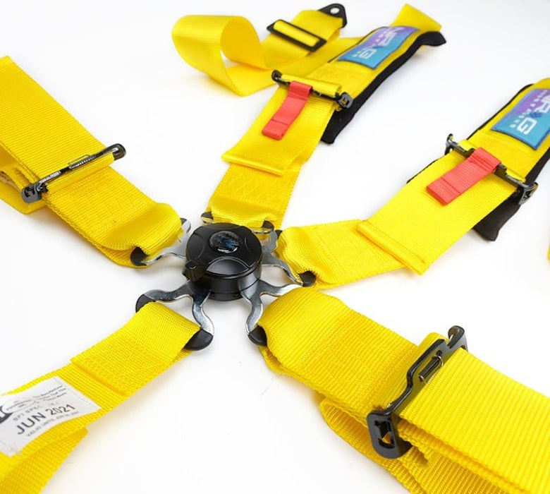 NRG 5PT 3in. Seat Belt Harness / Cam Lock - Yellow - Lunaticsco