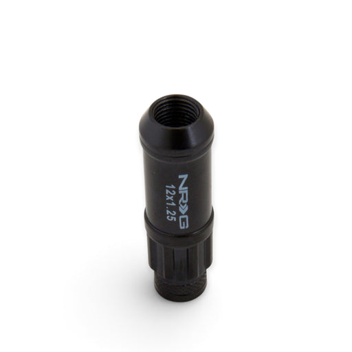NRG 700 Series M12 X 1.25 Steel Lug Nut w/Dust Cap Cover Set 21 Pc w/Locks & Lock Socket - Black - Lunaticsco