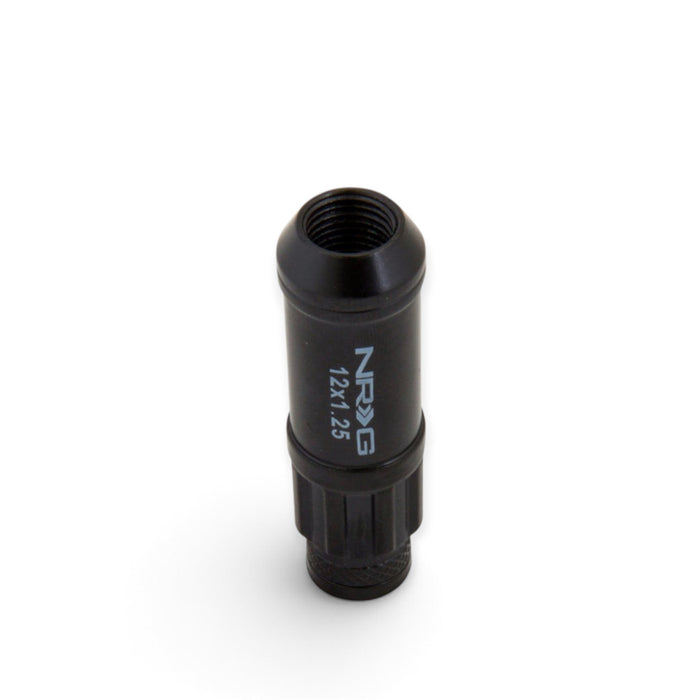 NRG 700 Series M12 X 1.25 Steel Lug Nut w/Dust Cap Cover Set 21 Pc w/Locks & Lock Socket - Black - Lunaticsco