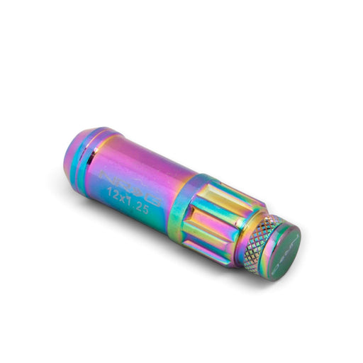 NRG 700 Series M12 X 1.25 Steel Lug Nut w/Dust Cap Cover Set 21 Pc w/Locks & Lock Socket - Neochrome - Lunaticsco