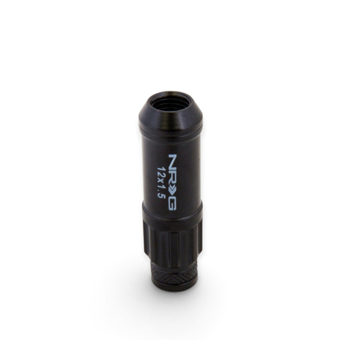 NRG 700 Series M12 X 1.5 Steel Lug Nut w/Dust Cap Cover Set 21 Pc w/Locks & Lock Socket - Black - Lunaticsco