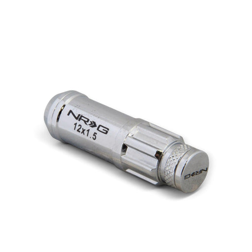 NRG 700 Series M12 X 1.5 Steel Lug Nut w/Dust Cap Cover Set 21 Pc w/Locks & Lock Socket - Silver - Lunaticsco