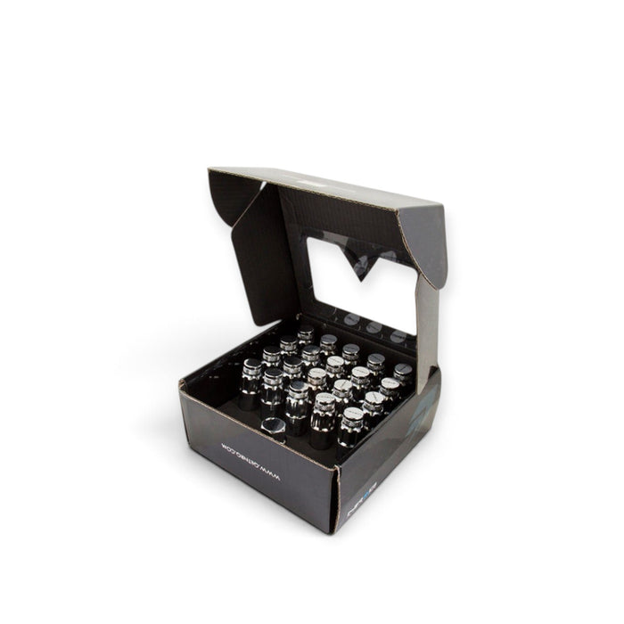 NRG 700 Series M12 X 1.5 Steel Lug Nut w/Dust Cap Cover Set 21 Pc w/Locks & Lock Socket - Silver - Lunaticsco