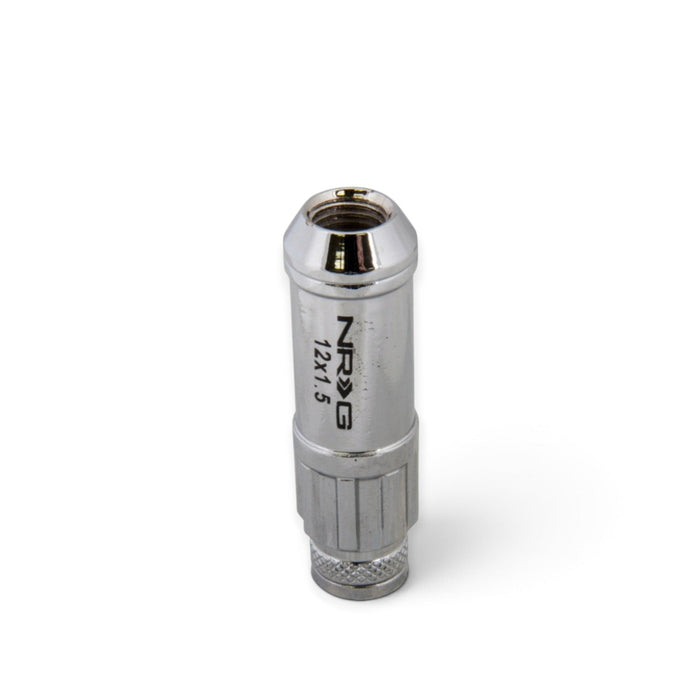 NRG 700 Series M12 X 1.5 Steel Lug Nut w/Dust Cap Cover Set 21 Pc w/Locks & Lock Socket - Silver - Lunaticsco