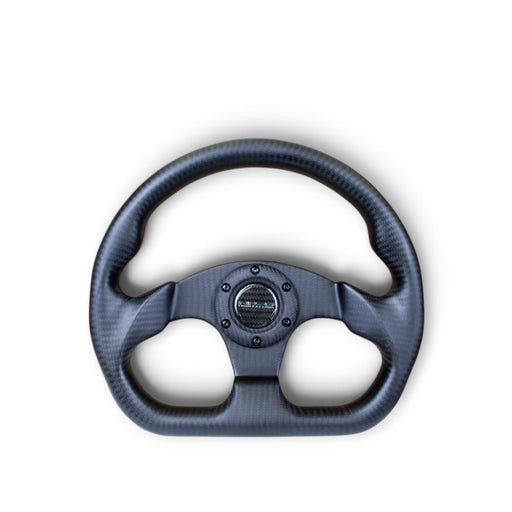 NRG Carbon Fiber Steering Wheel (320mm) Flat Bottom Matte Black Carbon - Lunaticsco