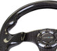 NRG Carbon Fiber Steering Wheel (320mm) Flat Bottom w/Shiny Black Carbon - Lunaticsco