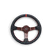 NRG Carbon Fiber Steering Wheel 350mm 3in Deep Red Carbon Fiber Red Stiching Red Center Mark Leather - Lunaticsco