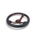NRG Carbon Fiber Steering Wheel 350mm 3in Deep Red Carbon Fiber Red Stiching Red Center Mark Leather - Lunaticsco