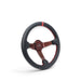 NRG Carbon Fiber Steering Wheel 350mm 3in Deep Red Carbon Fiber Red Stiching Red Center Mark Leather - Lunaticsco