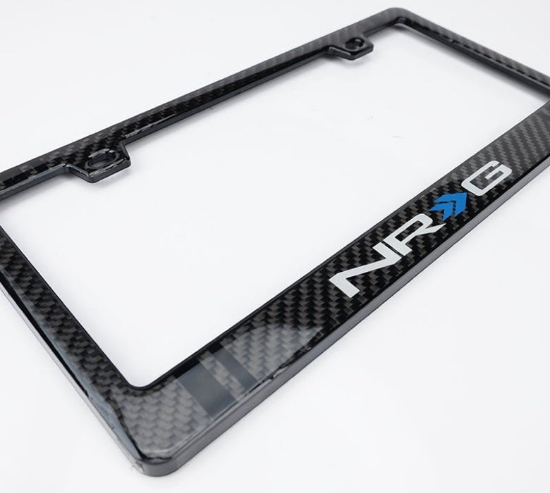 NRG Carbon License Plate Frame/ Fiber Poly Dip Finish Wet w/ NRG Logo (Part CARB-P200NRG) - Lunaticsco