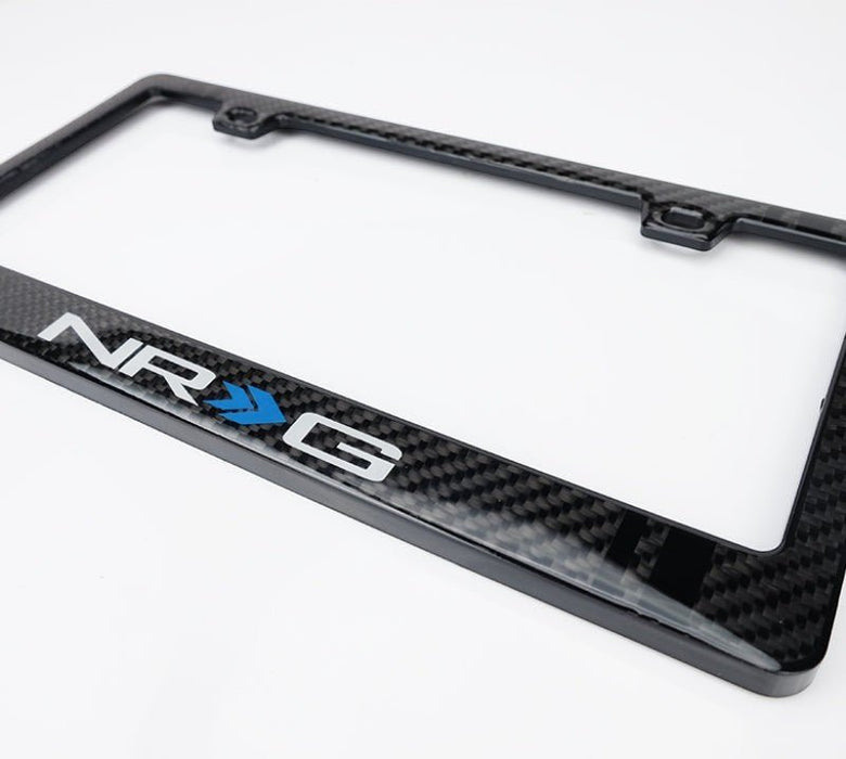 NRG Carbon License Plate Frame/ Fiber Poly Dip Finish Wet w/ NRG Logo (Part CARB-P200NRG) - Lunaticsco
