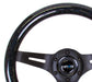 NRG Classic Wood Grain Steering Wheel (310mm) Black Sparkle w/Blk 3-Spoke Center - Lunaticsco