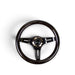 NRG Classic Wood Grain Steering Wheel (310mm) Black w/Black Chrome 3-Spoke Center - Lunaticsco