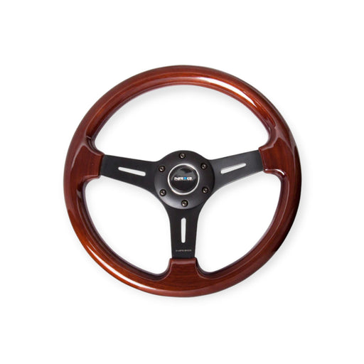 NRG Classic Wood Grain Steering Wheel 330mm Matte Black 3 - Spoke Center - Lunaticsco