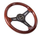 NRG Classic Wood Grain Steering Wheel 330mm Matte Black 3 - Spoke Center - Lunaticsco