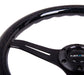 NRG Classic Wood Grain Steering Wheel (350mm) Black Sparkled Grip w/Black 3-Spoke Center - Lunaticsco