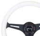 NRG Classic Wood Grain Steering Wheel (350mm) Glow-N-The-Dark Green Grip w/Black 3-Spoke Center - Lunaticsco