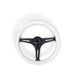 NRG Classic Wood Grain Steering Wheel (350mm) Glow-N-The-Dark Green Grip w/Black 3-Spoke Center - Lunaticsco