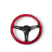 NRG Classic Wood Grain Steering Wheel (350mm) Red Pearl/Flake Paint w/Black 3-Spoke Center - Lunaticsco