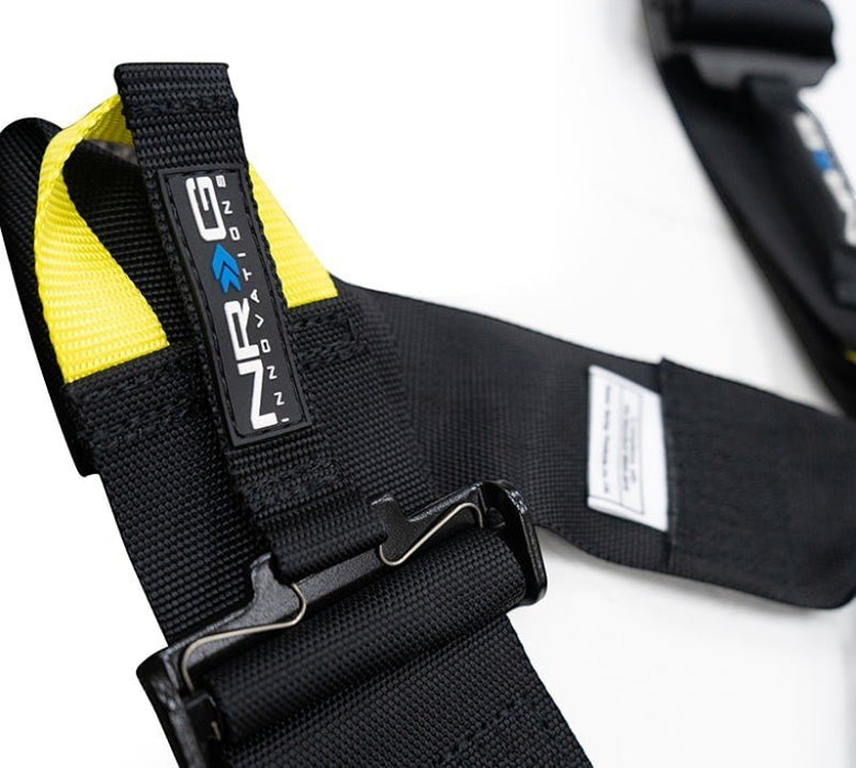 NRG FIA 6pt 2in. Shoulder Belt for HANS Device/ Rotary Cam Lock Buckle/ 3in. Waist Belt - Black - Lunaticsco