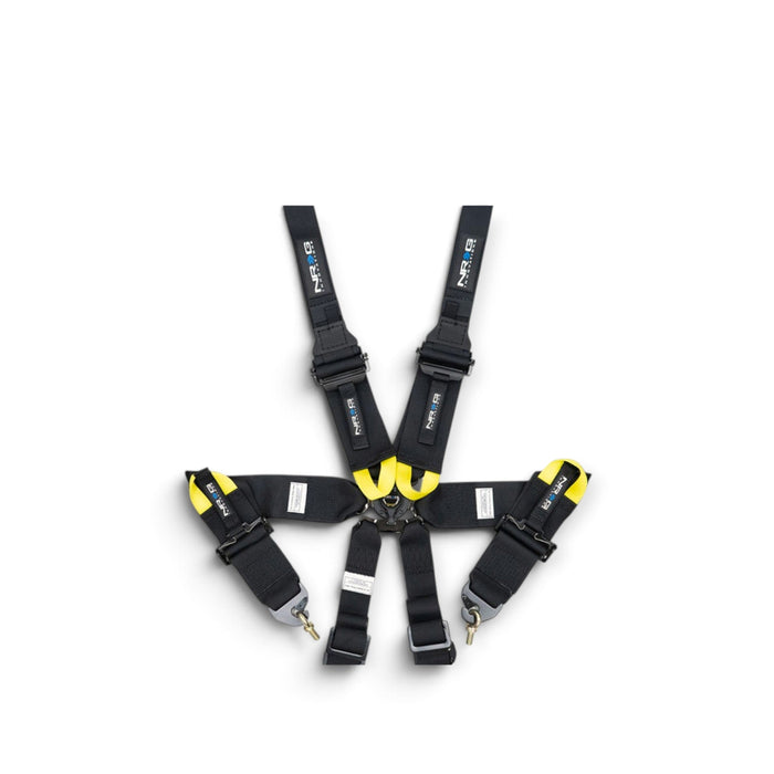 NRG FIA 6pt 2in. Shoulder Belt for HANS Device/ Rotary Cam Lock Buckle/ 3in. Waist Belt - Black - Lunaticsco