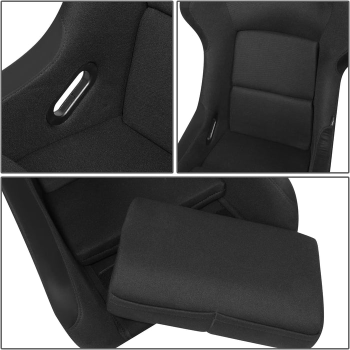 NRG FRP Bucket Seat Large Black - Lunaticsco