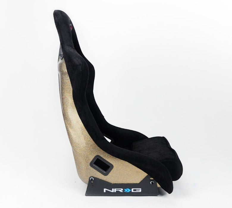 NRG FRP Bucket Seat ULTRA Edition - Large (Black Alcantara/Gold Glitter Back) - Lunaticsco