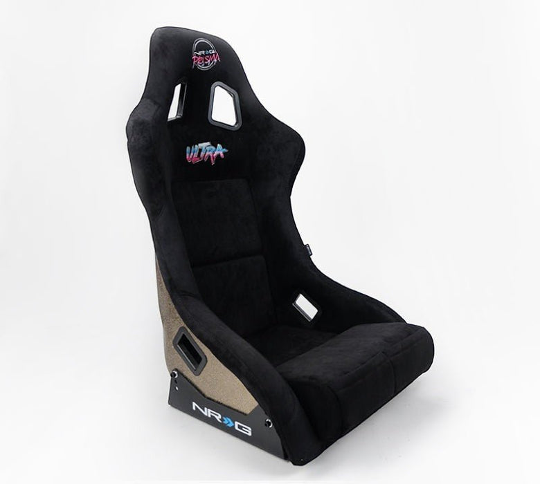 NRG FRP Bucket Seat ULTRA Edition - Large (Black Alcantara/Gold Glitter Back) - Lunaticsco