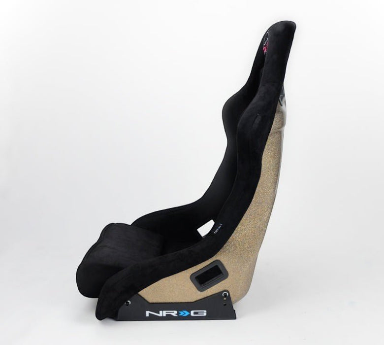 NRG FRP Bucket Seat ULTRA Edition - Large (Black Alcantara/Gold Glitter Back) - Lunaticsco