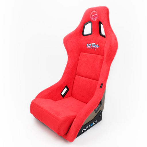 NRG FRP Bucket Seat Ultra Edition – Large (Red Alcantara / Gold Glitter Back) - Lunaticsco