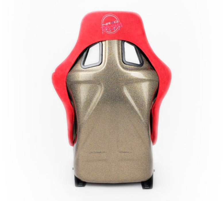 NRG FRP Bucket Seat Ultra Edition – Large (Red Alcantara / Gold Glitter Back) - Lunaticsco