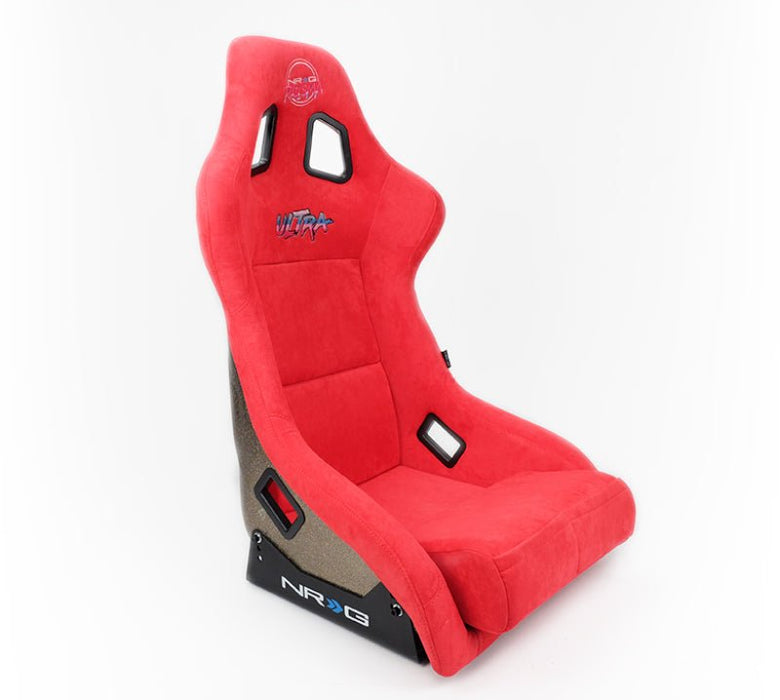 NRG FRP Bucket Seat Ultra Edition – Large (Red Alcantara / Gold Glitter Back) - Lunaticsco