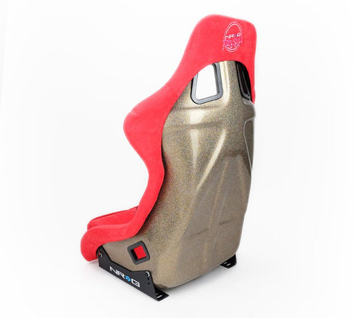 NRG FRP Bucket Seat Ultra Edition – Large (Red Alcantara / Gold Glitter Back) - Lunaticsco