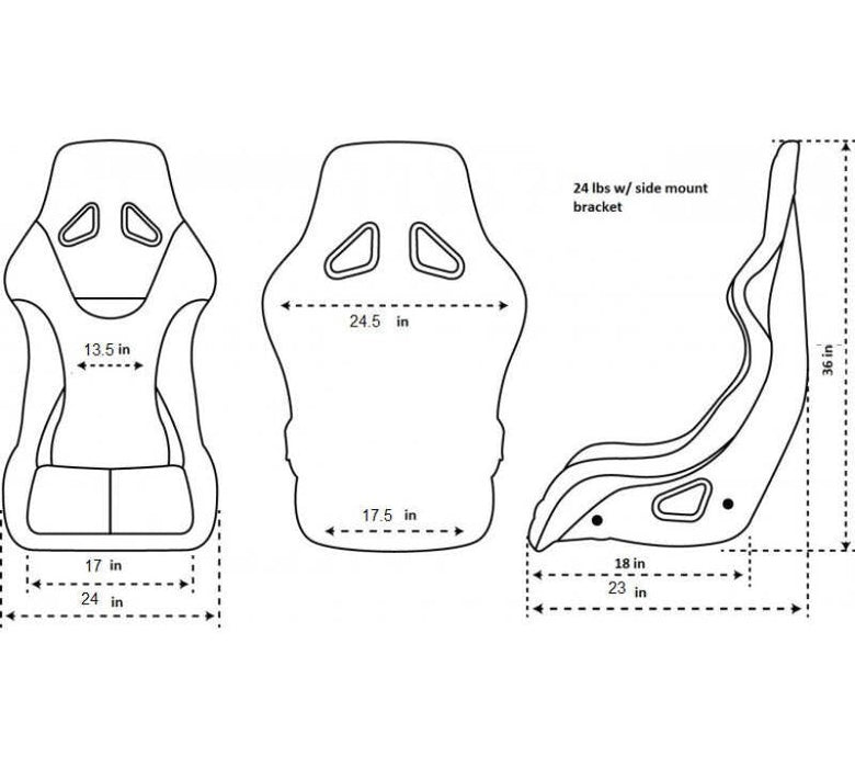 NRG FRP Fiber Glass Bucket Seat (Red) - XLarge - Lunaticsco