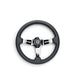 NRG Light Weight Gaming Steering Wheel - Splitz Chrome Silver Spokes Perforated Leather - Lunaticsco