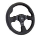 NRG Reinforced Steering Wheel (320mm) Black Leather w/Black Stitching - Lunaticsco