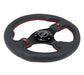 NRG Reinforced Steering Wheel (320mm) Blk Leather w/Dual Buttons - Lunaticsco