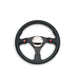 NRG Reinforced Steering Wheel (320mm) Blk Leather w/Dual Buttons - Lunaticsco