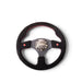 NRG Reinforced Steering Wheel (320mm) Blk Suede w/Dual Buttons - Lunaticsco