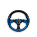 NRG Reinforced Steering Wheel (320mm) Blk w/Blue Trim - Lunaticsco