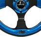 NRG Reinforced Steering Wheel (320mm) Blk w/Blue Trim - Lunaticsco