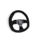 NRG Reinforced Steering Wheel (320mm Horizontal / 330mm Vertical) Black Suede w/Black Stitching - Lunaticsco