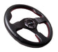 NRG Reinforced Steering Wheel (320mm) Leather w/Red Stitch - Lunaticsco