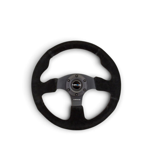 NRG Reinforced Steering Wheel (320mm) Suede w/Black Stitch - Lunaticsco