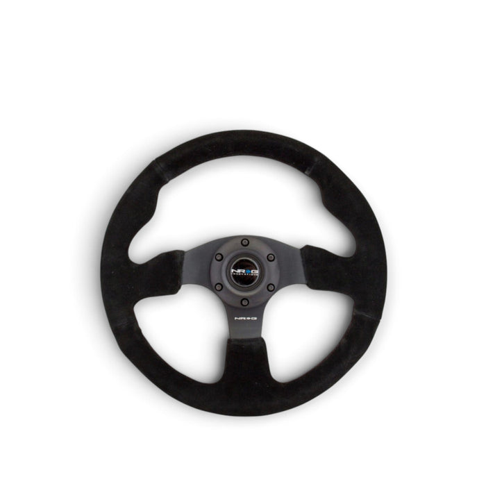 NRG Reinforced Steering Wheel (320mm) Suede w/Black Stitch - Lunaticsco