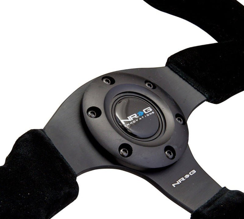 NRG Reinforced Steering Wheel (320mm) Suede w/Black Stitch - Lunaticsco