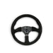 NRG Reinforced Steering Wheel (350mm / 2.5in. Deep) Blk Suede Comfort Grip w/5mm Matte Blk Spokes - Lunaticsco