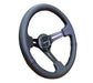 NRG Reinforced Steering Wheel 350mm 3" Deep (Black Leather / Black Stitching) - Lunaticsco